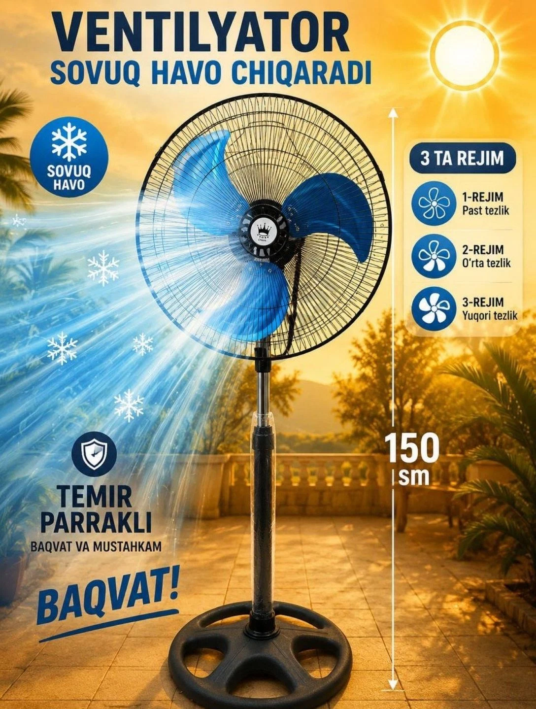Taiwan Crown temir parrakli ventilyator - Cover Photo