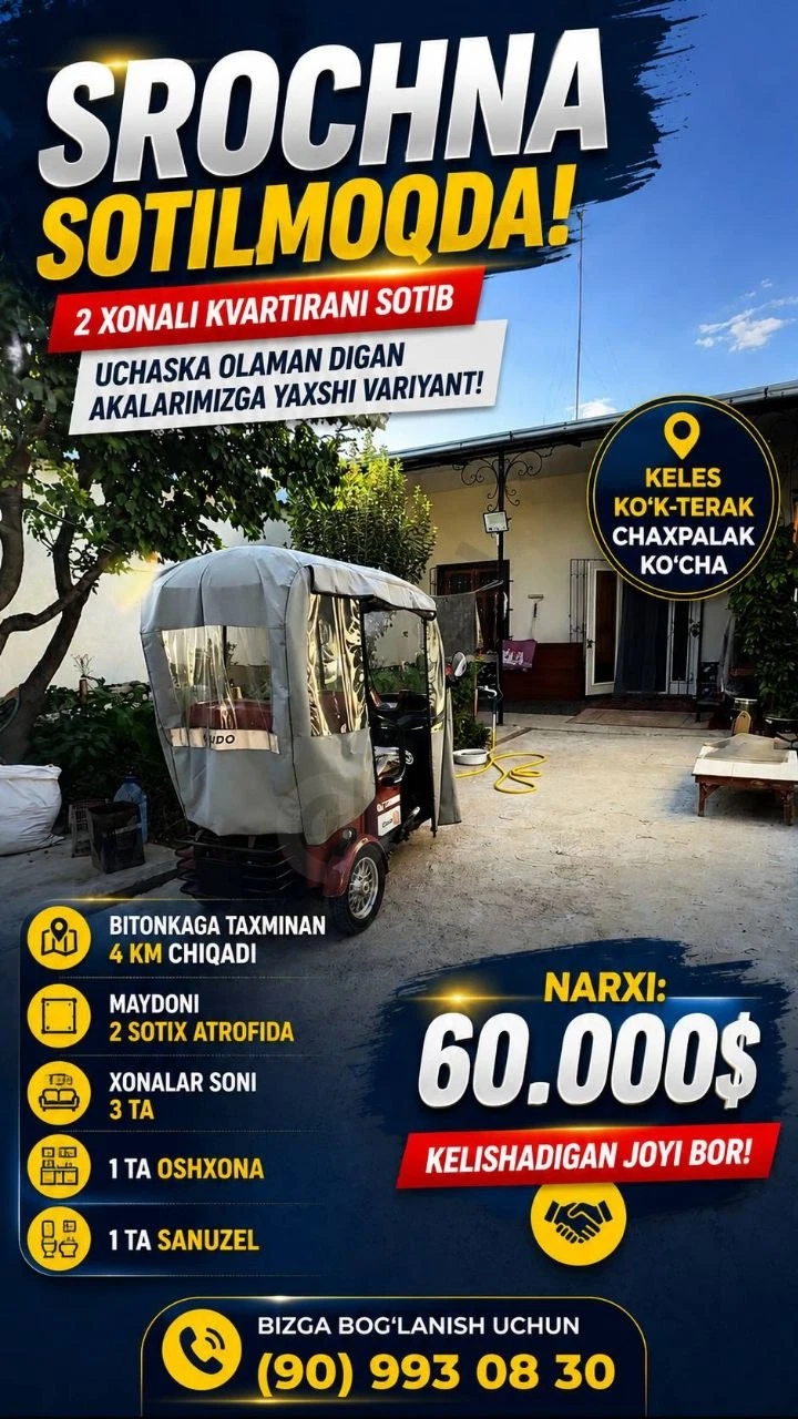 2 xonali kvartira Keles, Ko'k-Terak - Cover Photo