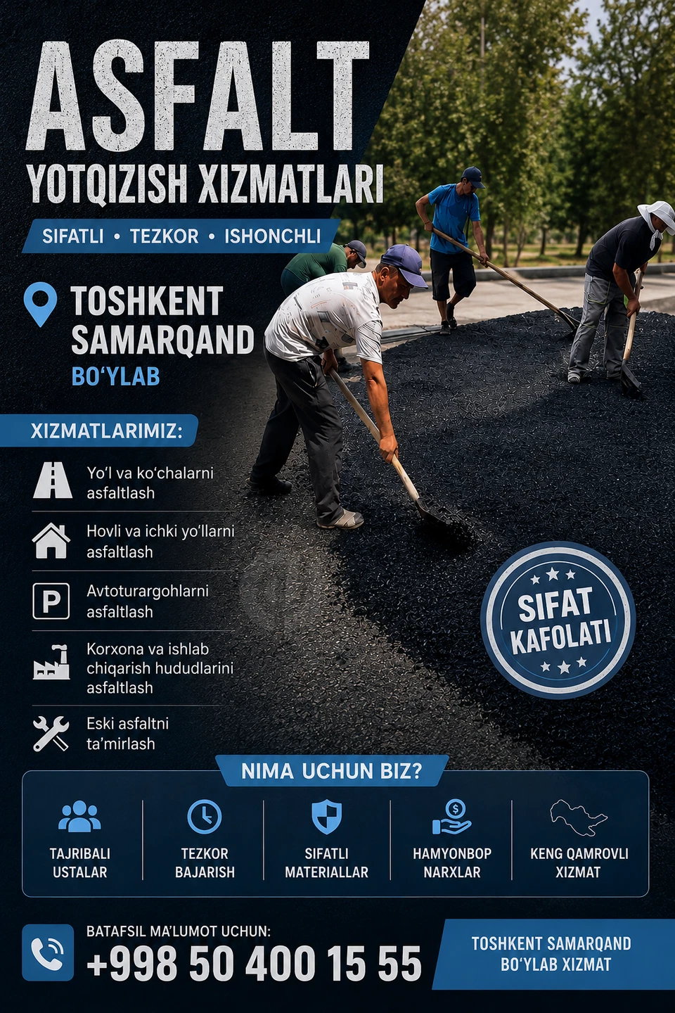 ishimiz sifatli va hamyonbop narxlarda - Cover Photo