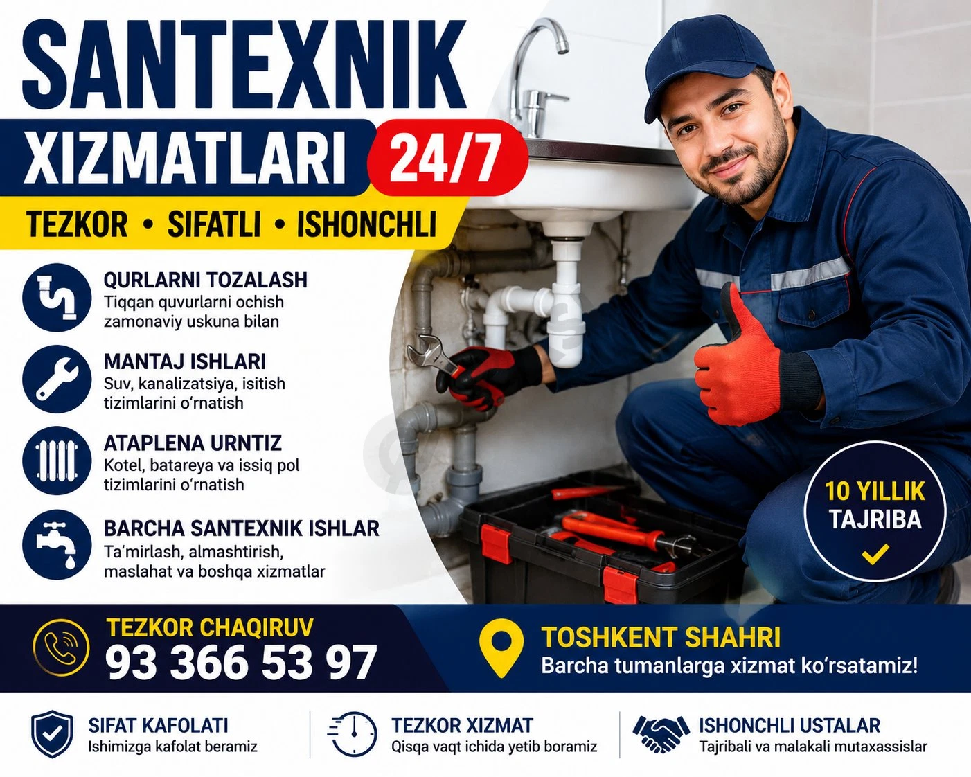 santexnik xizmatlari Toshkent - Cover Photo