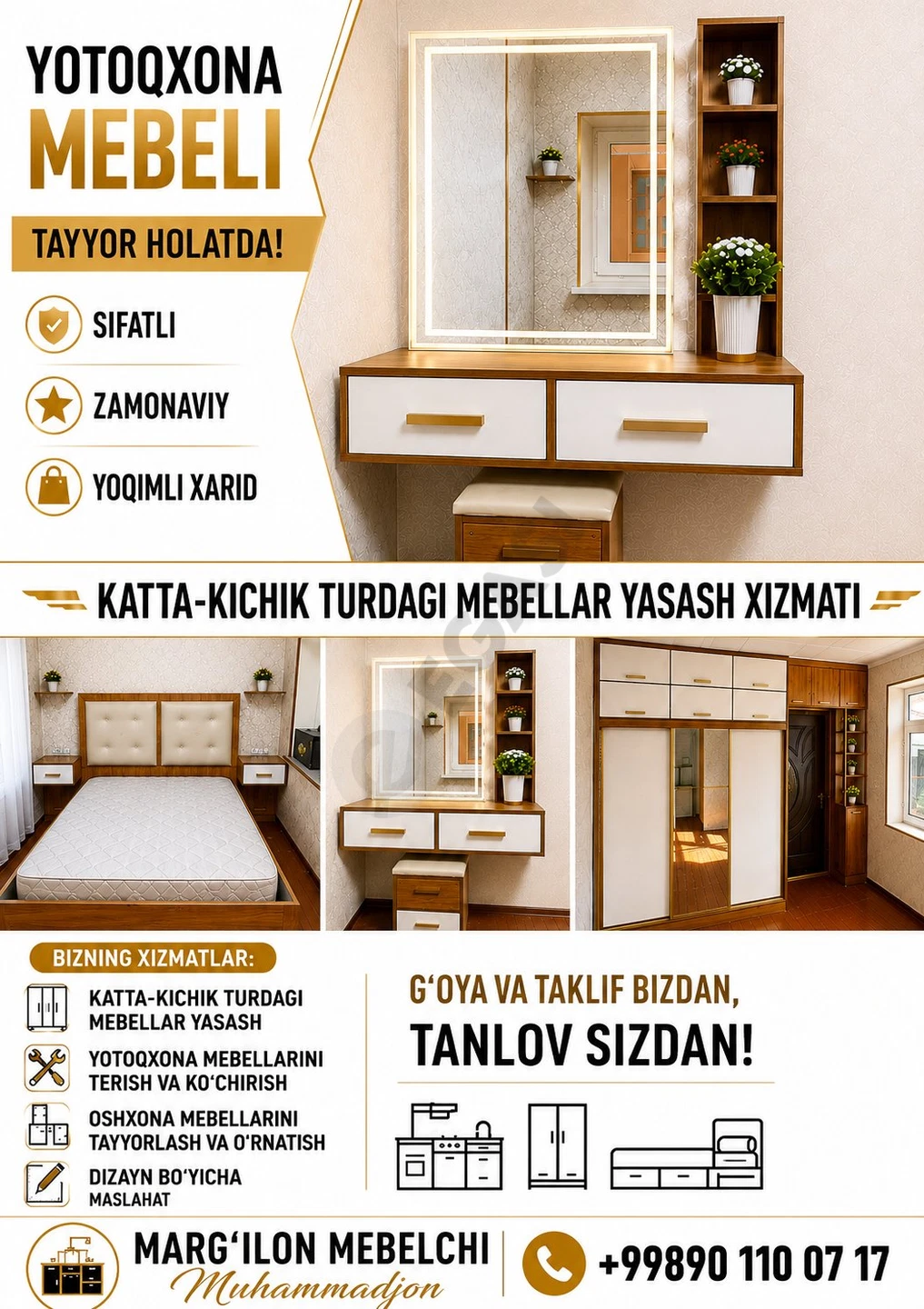 Mebellar yasash xizmati - Cover Photo