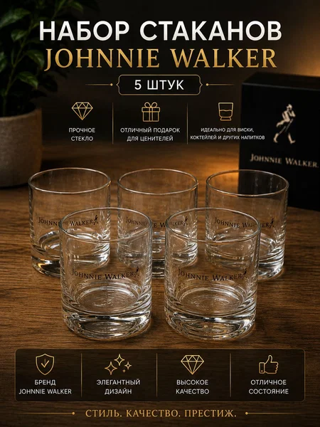 Набор стаканов Johnnie Walker — 5 шт - Cover Photo