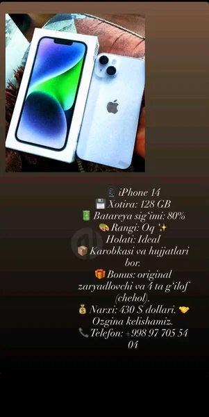 Iphone 14 sotiladi arzon narxda - Cover Photo