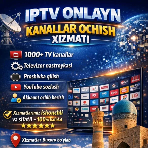 IPTV- Россия ва Дунё ТВ каналларни настройка установка қилам - Cover Photo