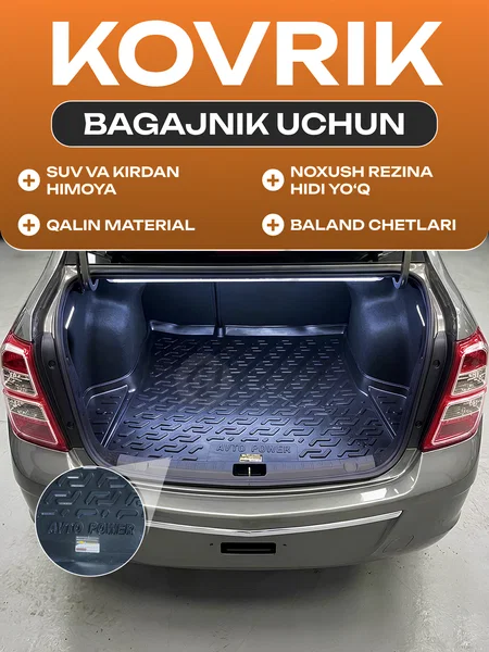 Avtomobil bagaj qismi uchun polik, chetlari ko'tarilgan, suv o'tkazmaydigan qalin rezinka - Cover Photo