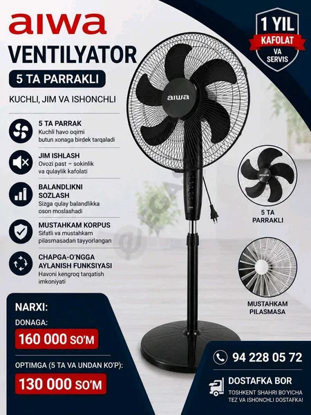 Ventilyator 50% skidkada 130 000 SO'M - Cover Photo